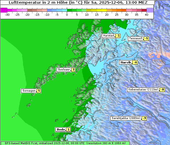 Temperatur, 6. 12. 2025