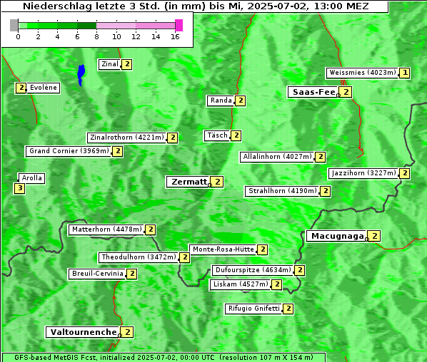 Niederschlag, 2. 7. 2025