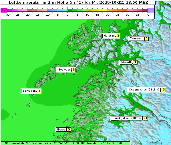 Temperatur, 22. 10. 2025