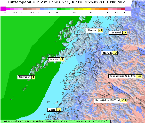 Temperatur, 3. 2. 2026