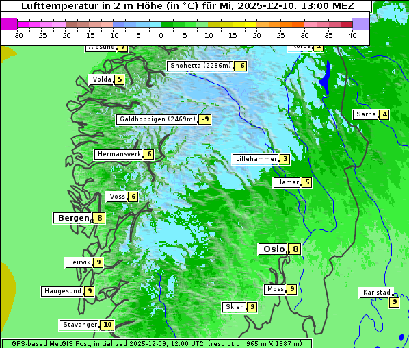 Temperatur, 10. 12. 2025