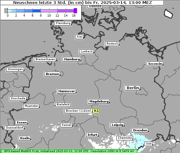 Neuschnee, 14. 3. 2025