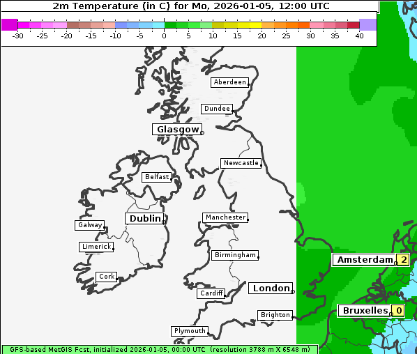 Temperatur, 5. 1. 2026