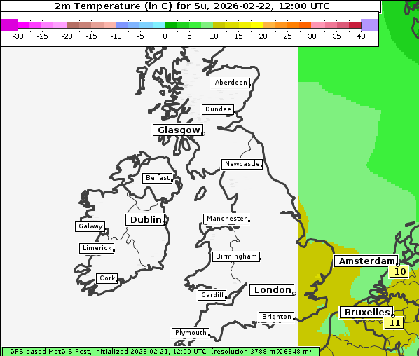Temperatur, 22. 2. 2026