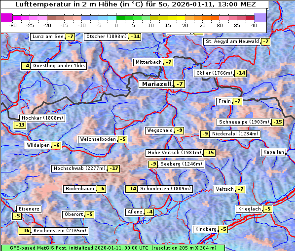 Temperatur, 11. 1. 2026