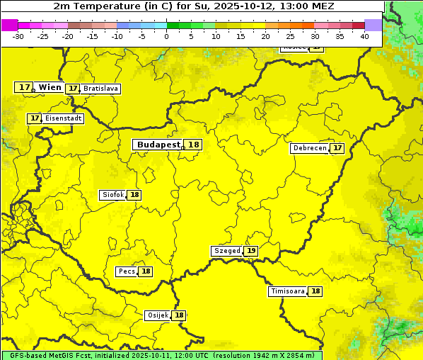 Temperatur, 12. 10. 2025