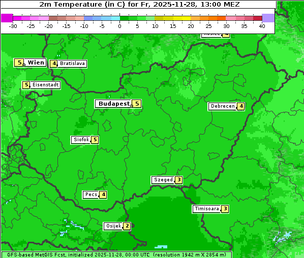 Temperatur, 28. 11. 2025