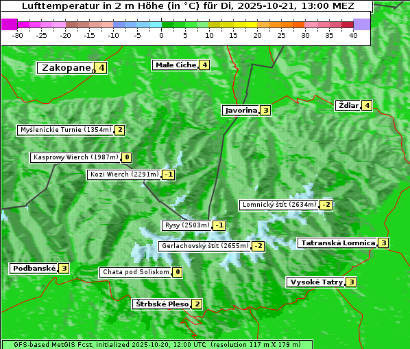 Temperatur, 21. 10. 2025