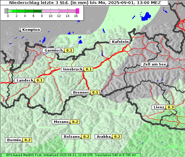 Niederschlag, 1. 9. 2025