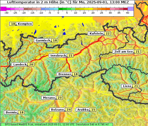 Temperatur, 1. 9. 2025