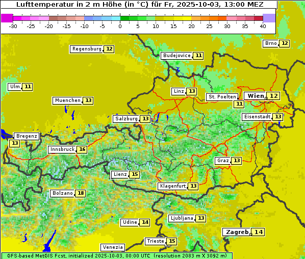 Temperatur, 3. 10. 2025