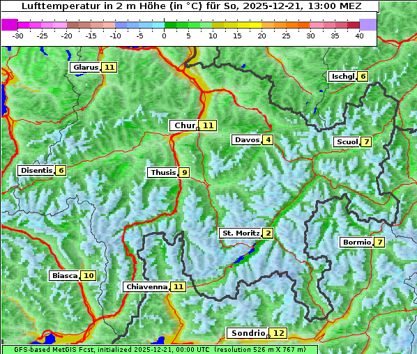 Temperatur, 21. 12. 2025