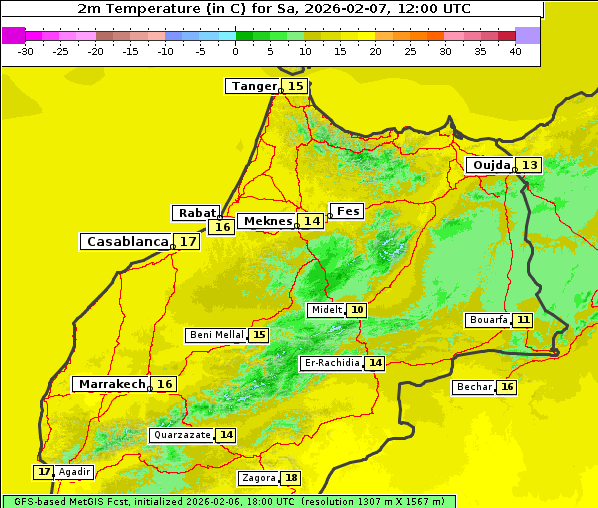 Temperatur, 7. 2. 2026