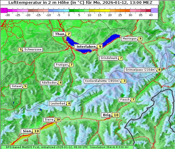 Temperatur, 12. 1. 2026