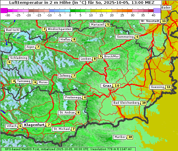 Temperatur, 5. 10. 2025