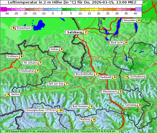 Temperatur, 15. 1. 2026
