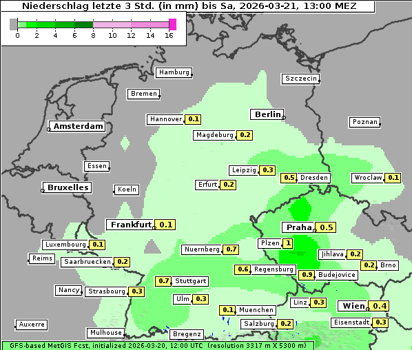 Niederschlag, 21. 3. 2026