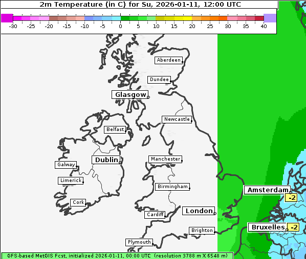 Temperatur, 11. 1. 2026