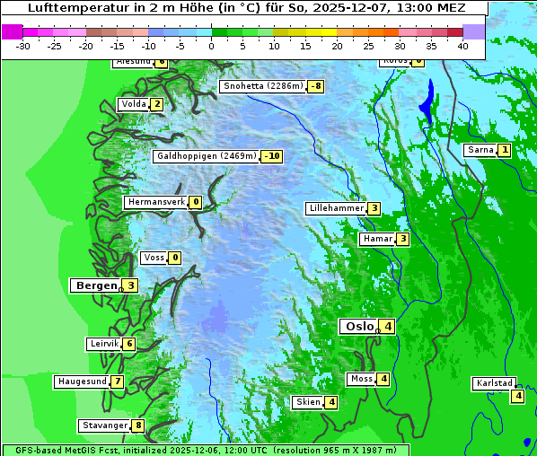 Temperatur, 7. 12. 2025