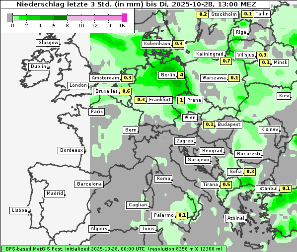 Niederschlag, 28. 10. 2025