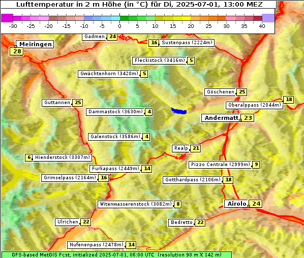 Temperatur, 1. 7. 2025