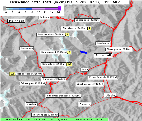 Neuschnee, 27. 7. 2025