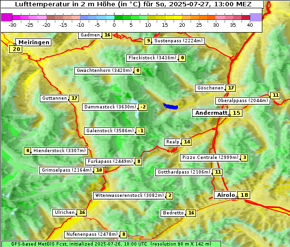Temperatur, 27. 7. 2025