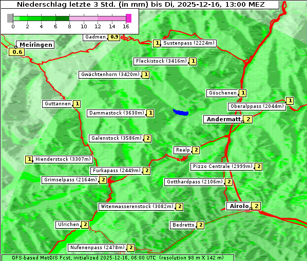 Niederschlag, 16. 12. 2025