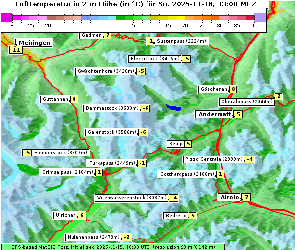Temperatur, 16. 11. 2025