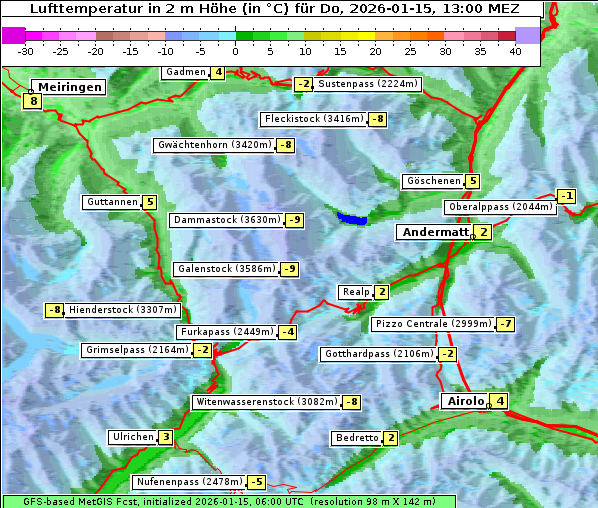 Temperatur, 15. 1. 2026