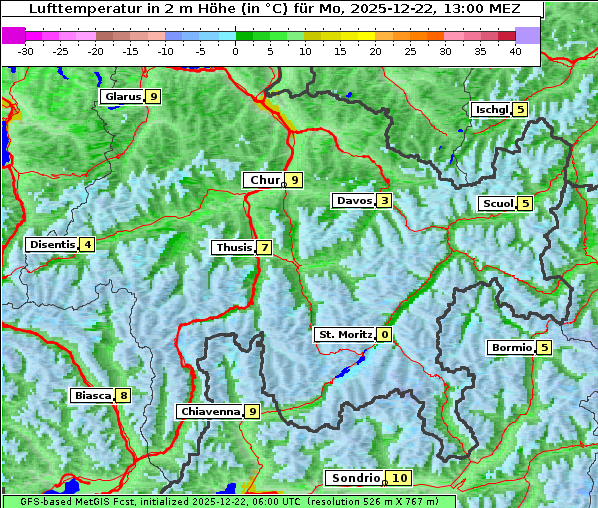 Temperatur, 22. 12. 2025