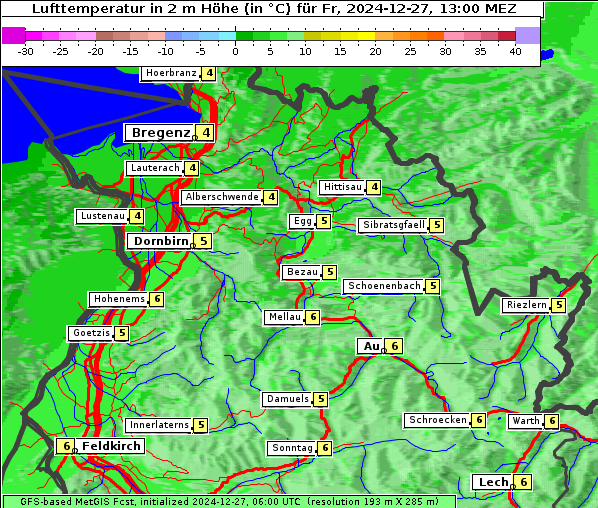 Temperatur, 27. 12. 2024