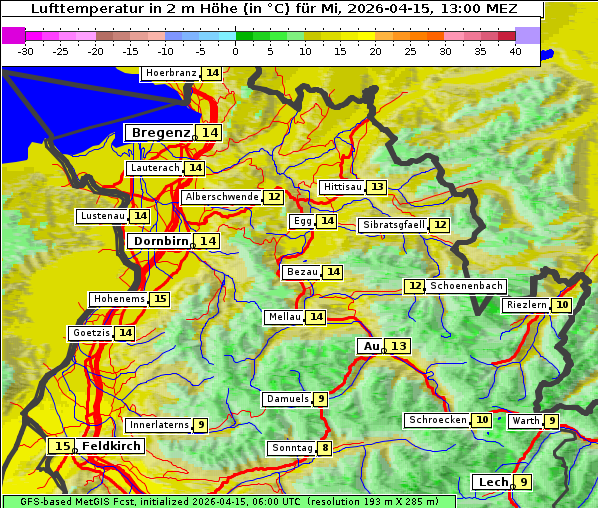 Temperatur, 15. 4. 2026