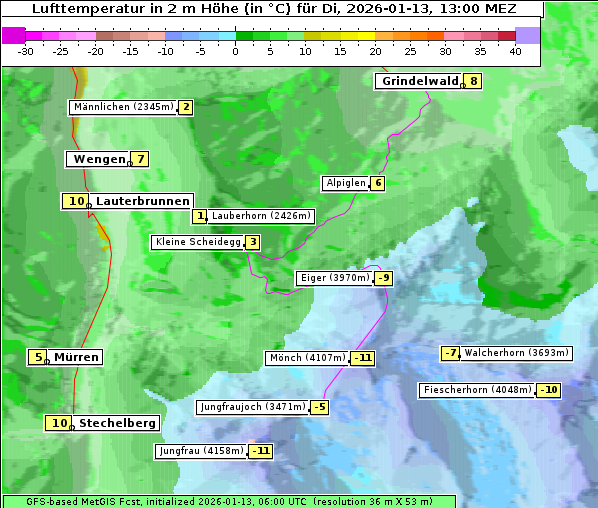 Temperatur, 13. 1. 2026