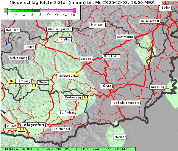 Niederschlag, 3. 12. 2025