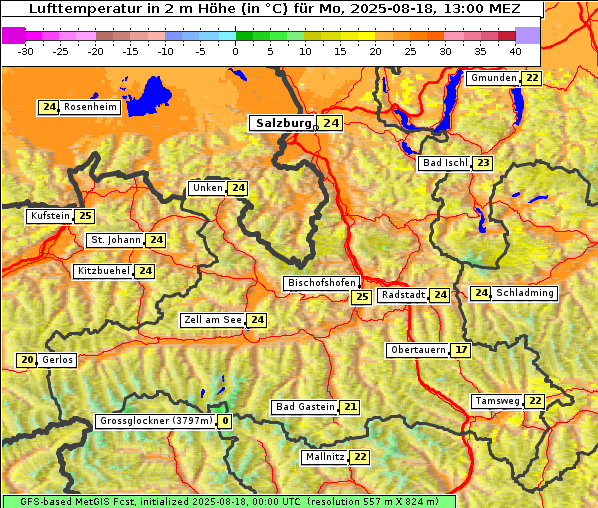 Temperatur, 18. 8. 2025