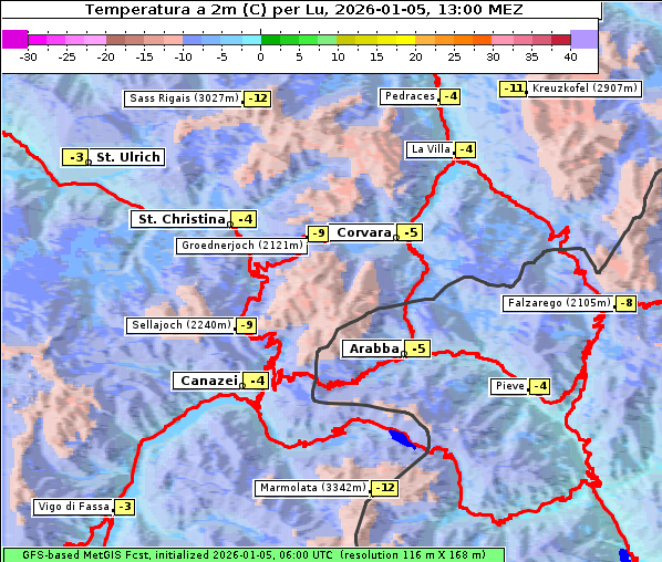 Temperatur, 5. 1. 2026