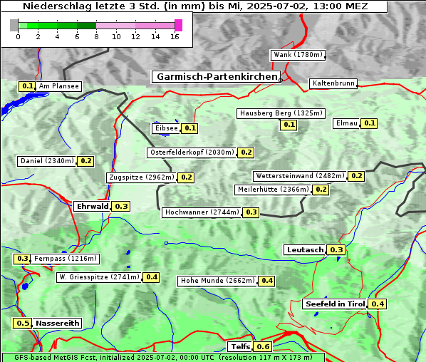 Niederschlag, 2. 7. 2025