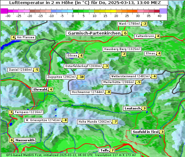 Temperatur, 13. 3. 2025