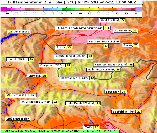 Temperatur, 2. 7. 2025