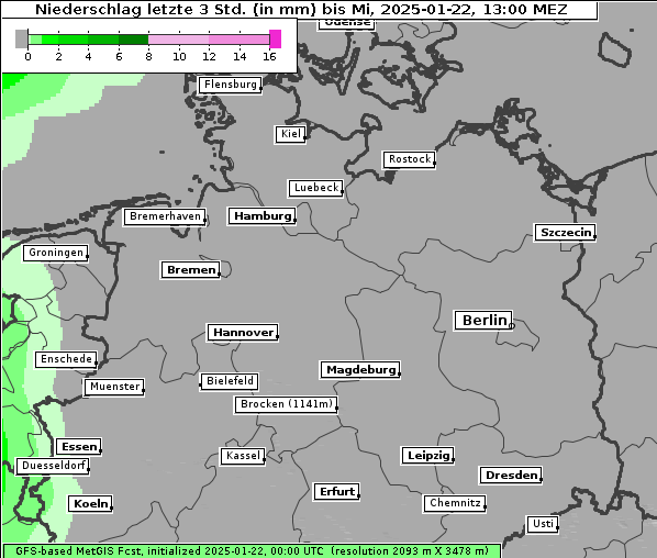 Niederschlag, 22. 1. 2025