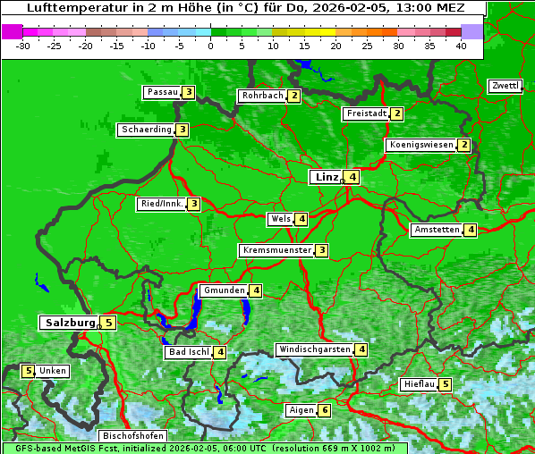 Temperatur, 5. 2. 2026
