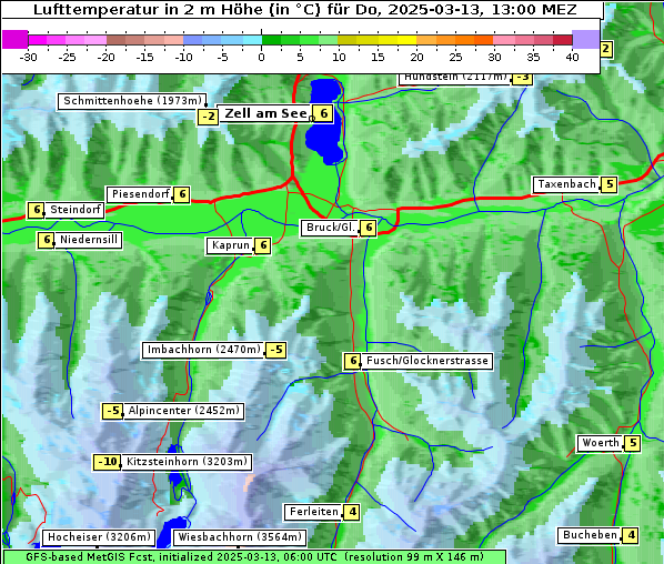 Temperatur, 13. 3. 2025