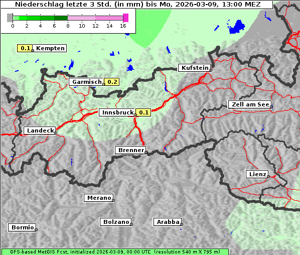 Niederschlag, 9. 3. 2026
