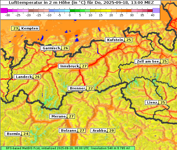 Temperatur, 18. 9. 2025