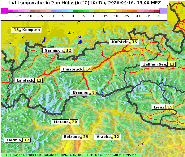 Temperatur, 16. 4. 2026