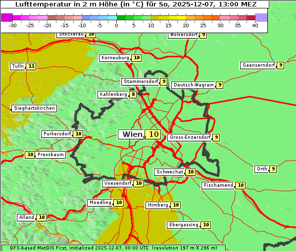 Temperatur, 7. 12. 2025
