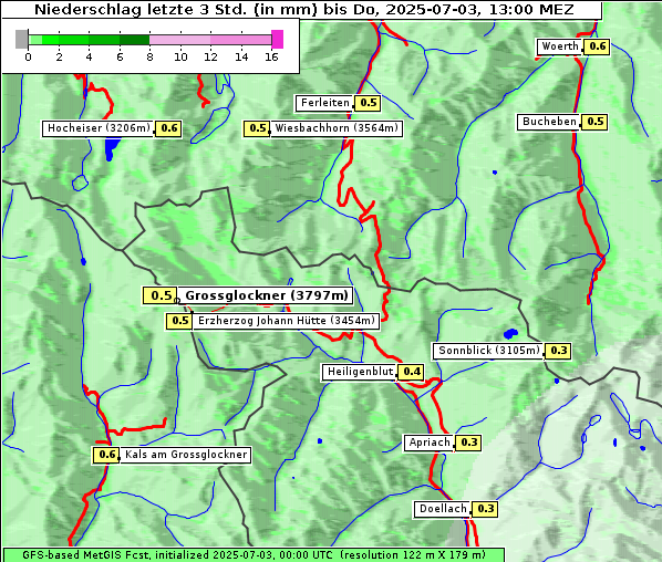 Niederschlag, 3. 7. 2025