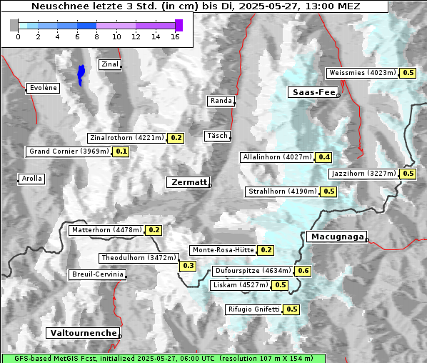 Neuschnee, 27. 5. 2025