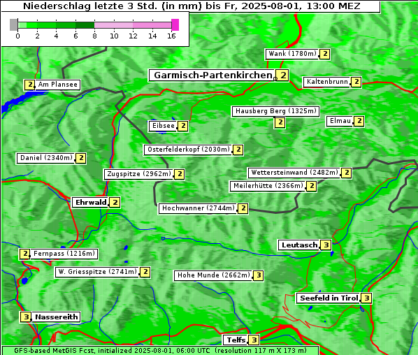 Niederschlag, 1. 8. 2025